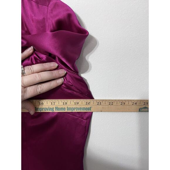 Vintage 90s Pink Silk Long Sleeve Medium Button Up Shirt Blouse Y2K Metallic - Picture 6 of 7